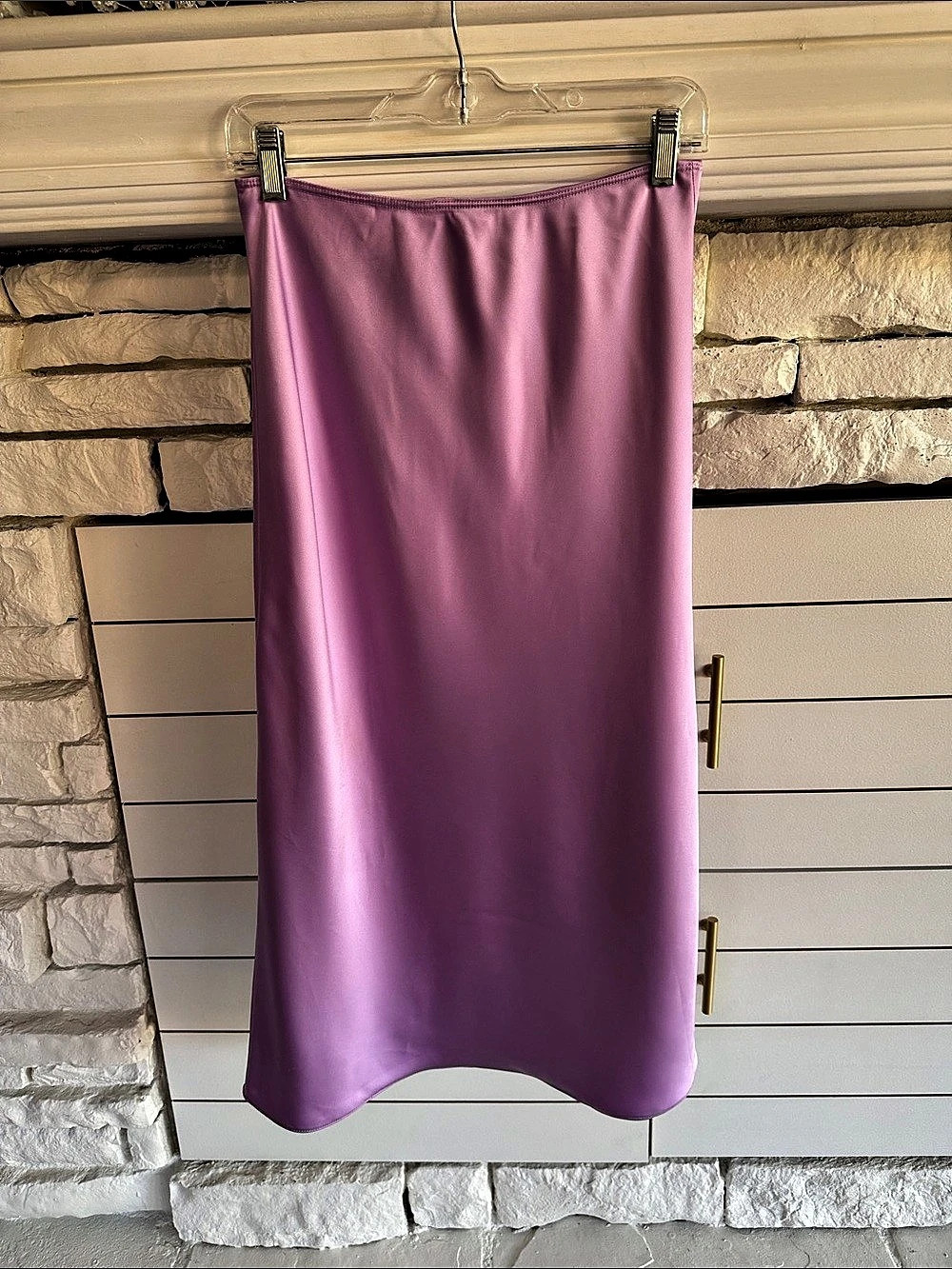 Anthropologie Satin Maxi Skirt in Purple Size 6 Like New